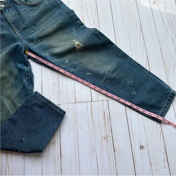 NWT Wildfox DaVinci Relaxed Loose Baggy Paint Splatter Crop Boyfriend Jeans - Picture 13 of 14